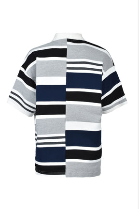 EMBLEM LOGO CRAZY BORDER POLO SHIRT / BLK