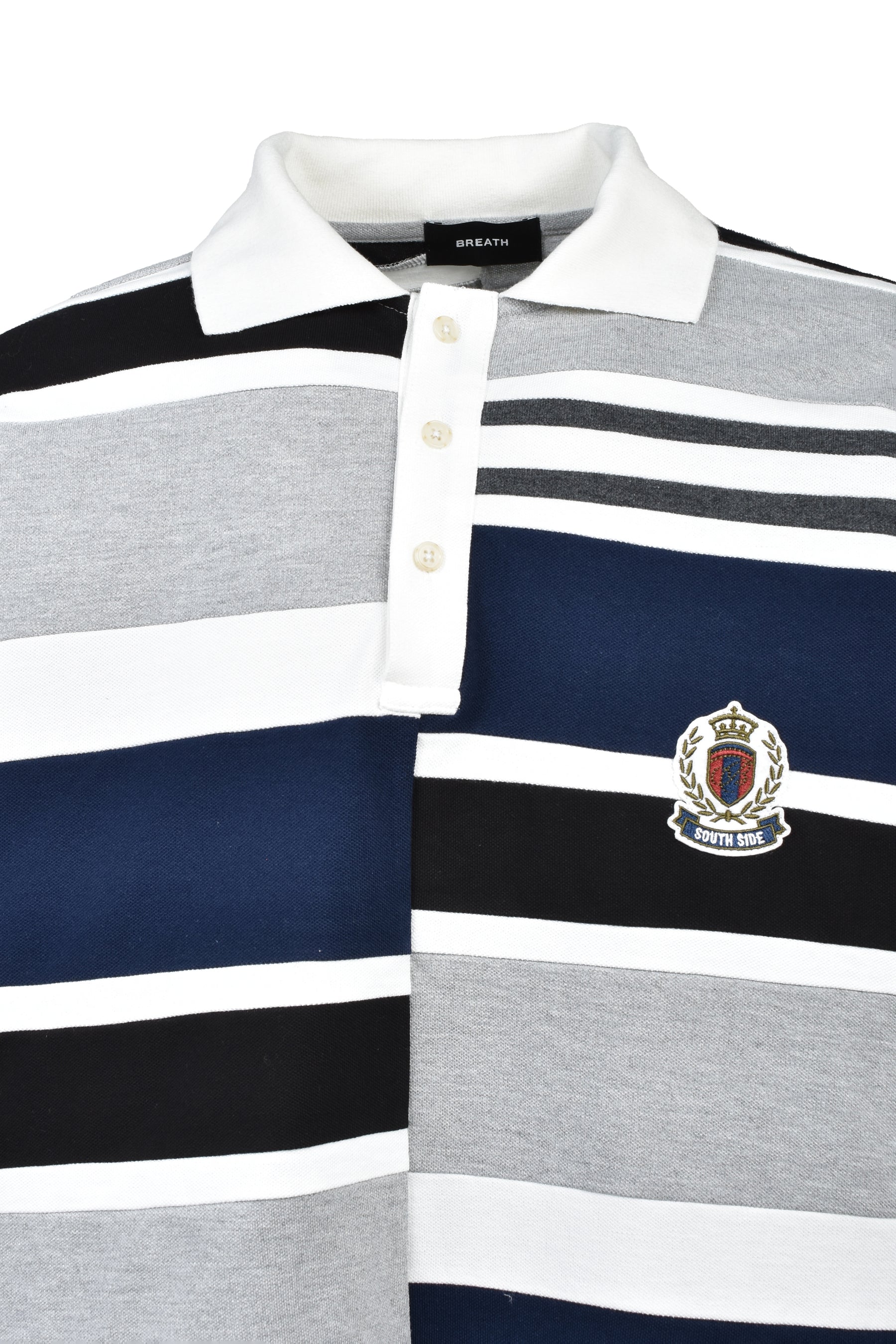 EMBLEM LOGO CRAZY BORDER POLO SHIRT / BLK