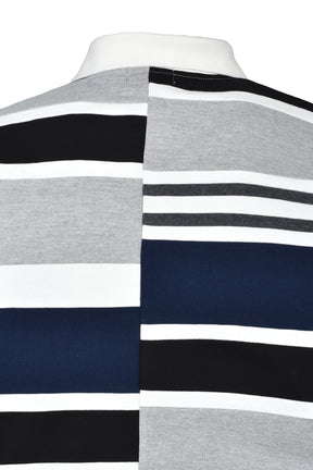 EMBLEM LOGO CRAZY BORDER POLO SHIRT / BLK