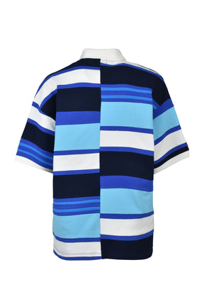 EMBLEM LOGO CRAZY BORDER POLO SHIRT / BLU