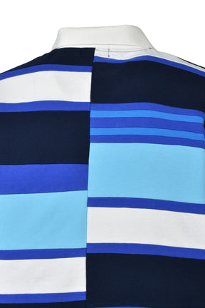 EMBLEM LOGO CRAZY BORDER POLO SHIRT / BLU