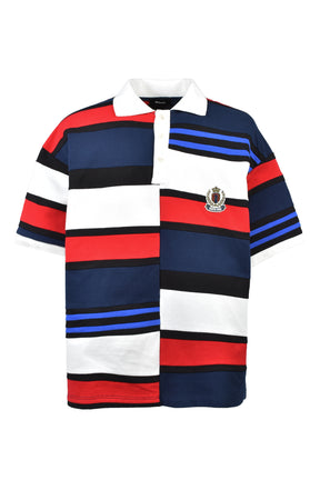 EMBLEM LOGO CRAZY BORDER POLO SHIRT / RED