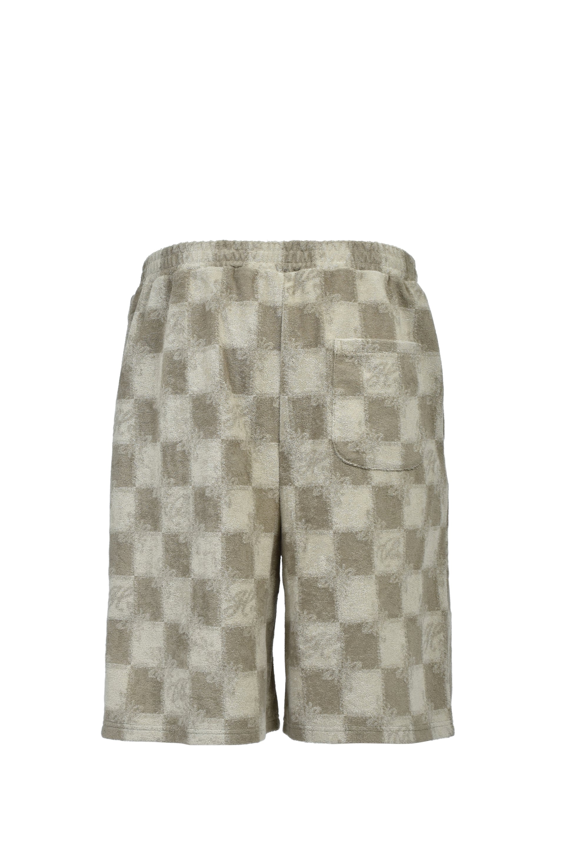 BLOCK CHECK PILE SHORTS / BEI