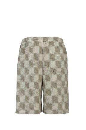 BLOCK CHECK PILE SHORTS / BEI