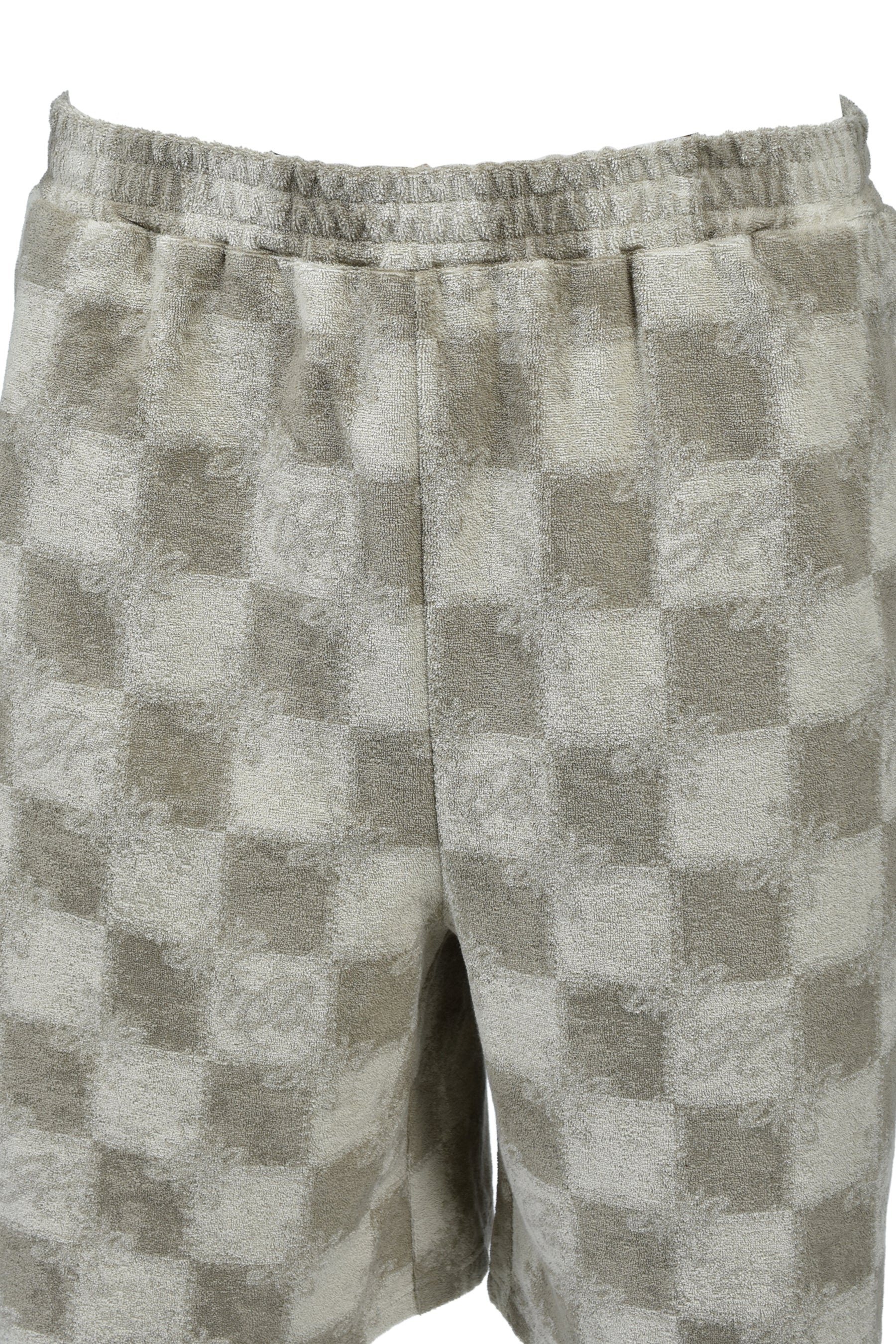 BLOCK CHECK PILE SHORTS / BEI