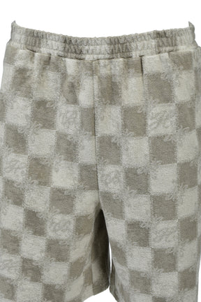 BLOCK CHECK PILE SHORTS / BEI
