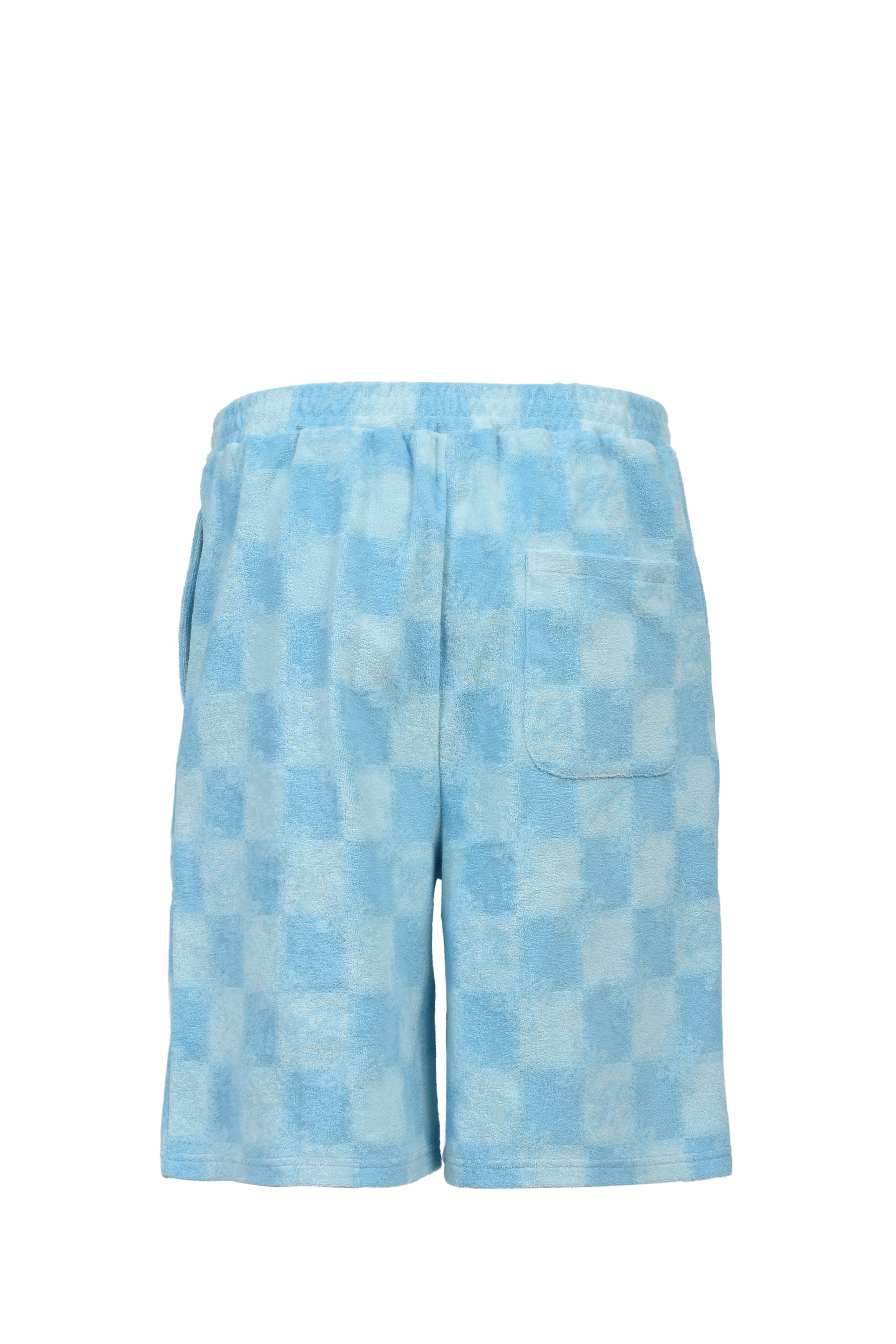 BLOCK CHECK PILE SHORTS / ICE