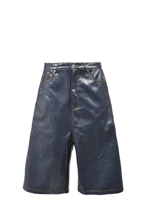 COATING SHINY RIGID DENIM SHORTS / IND