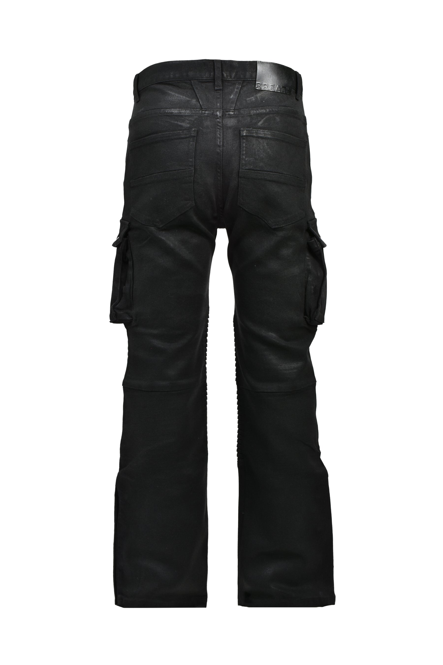 COATING SLIM BIKER CARGO PANTS / BLK