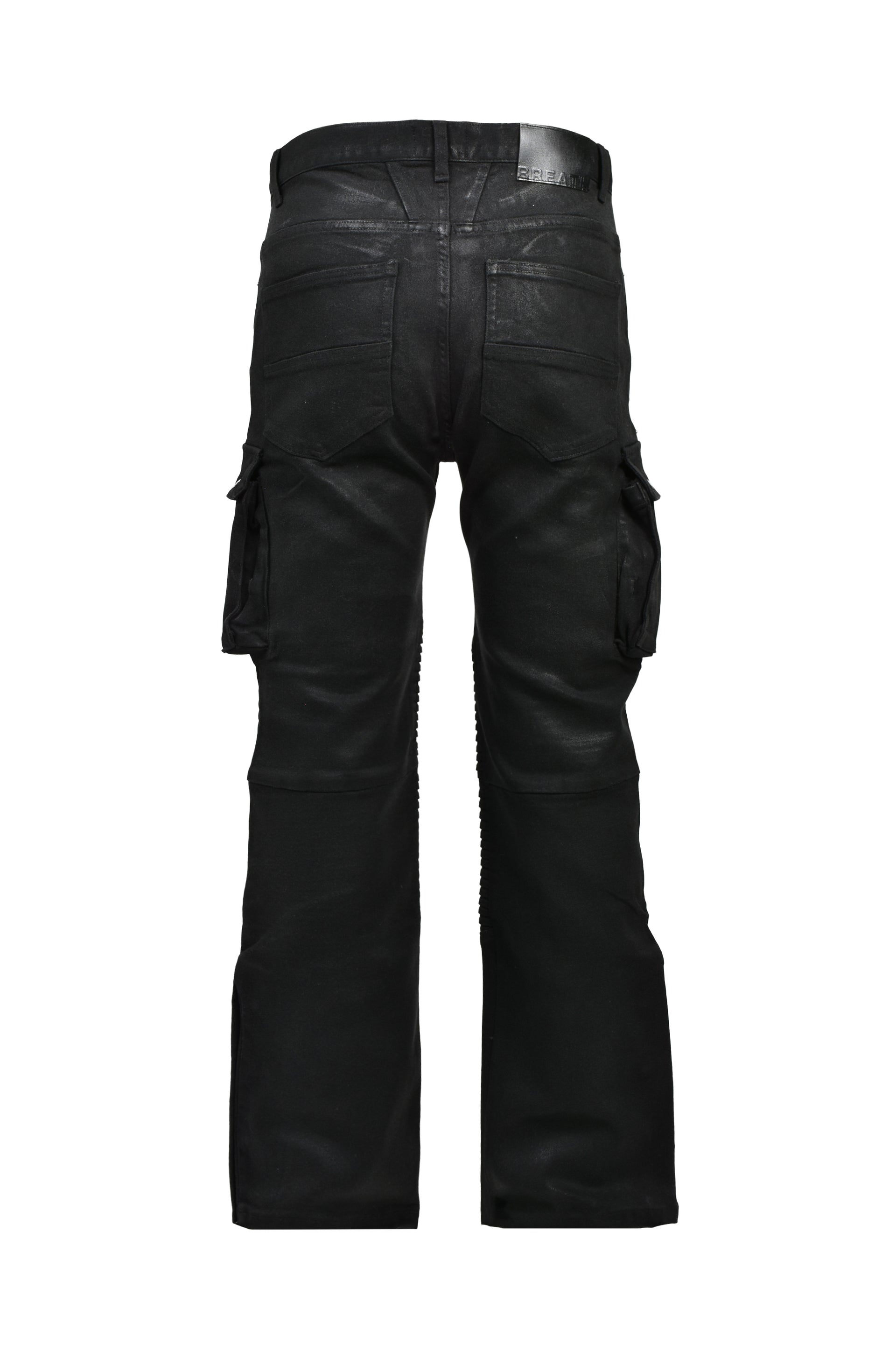 COATING SLIM BIKER CARGO PANTS / BLK