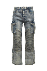 COATING SLIM BIKER CARGO PANTS / IND