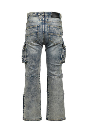 COATING SLIM BIKER CARGO PANTS / IND