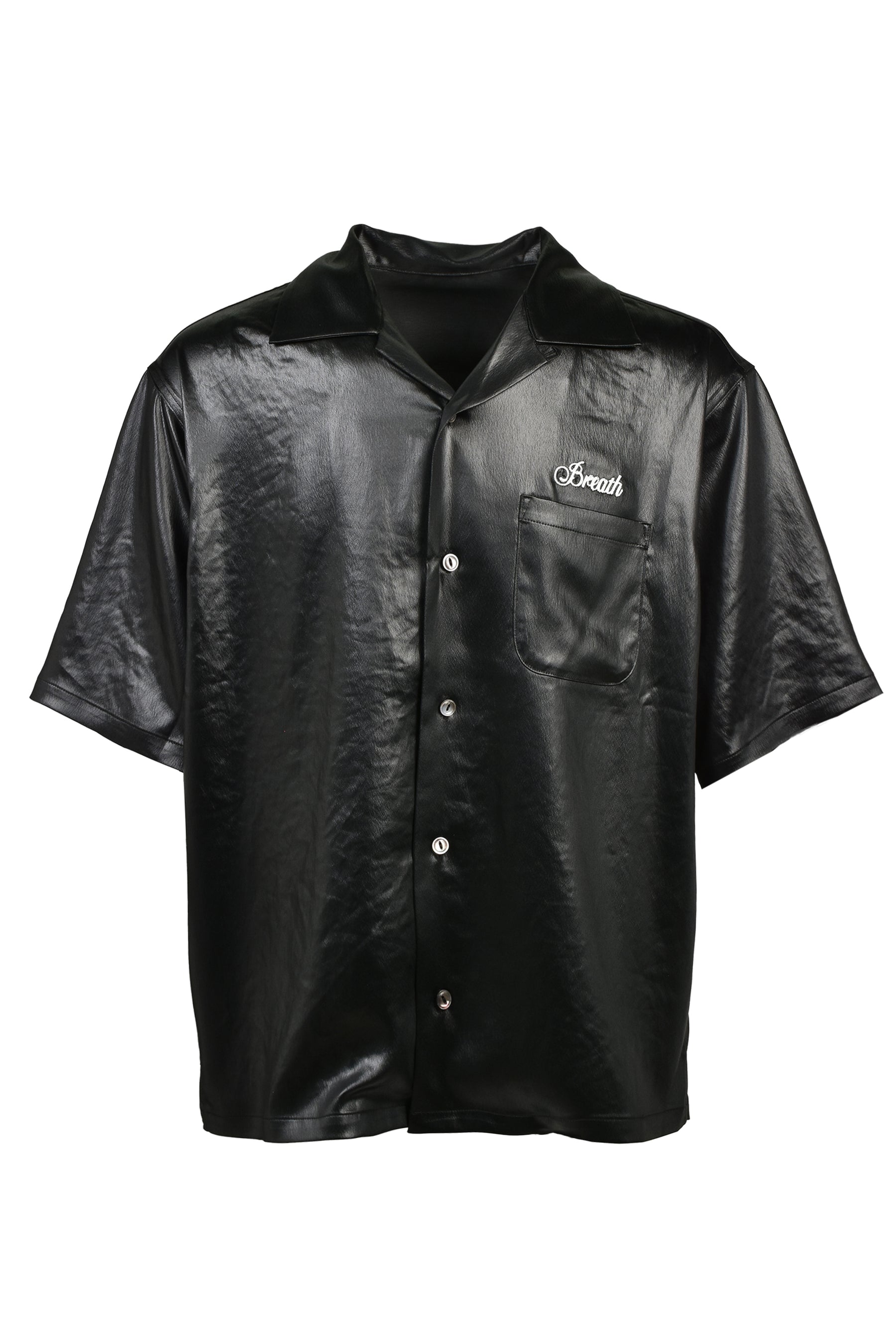 GLORY SATIN SS SHIRT / BLK