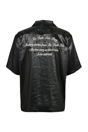 GLORY SATIN SS SHIRT / BLK