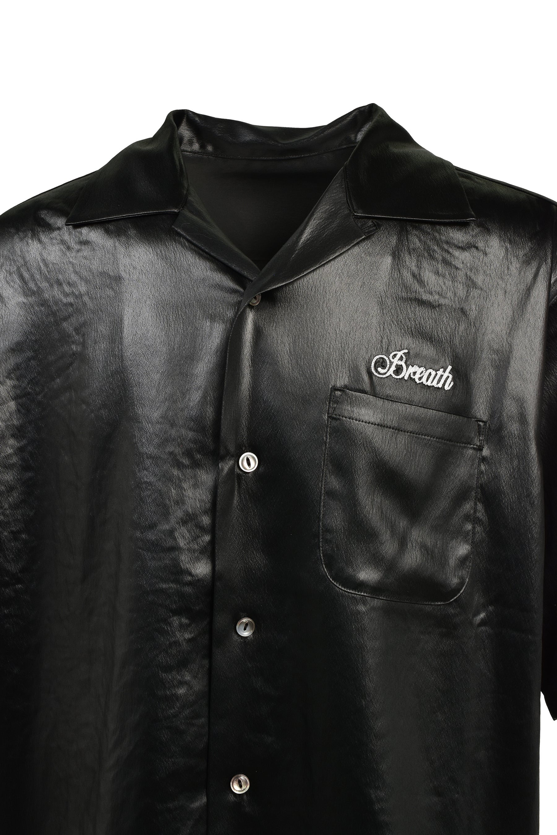 GLORY SATIN SS SHIRT / BLK