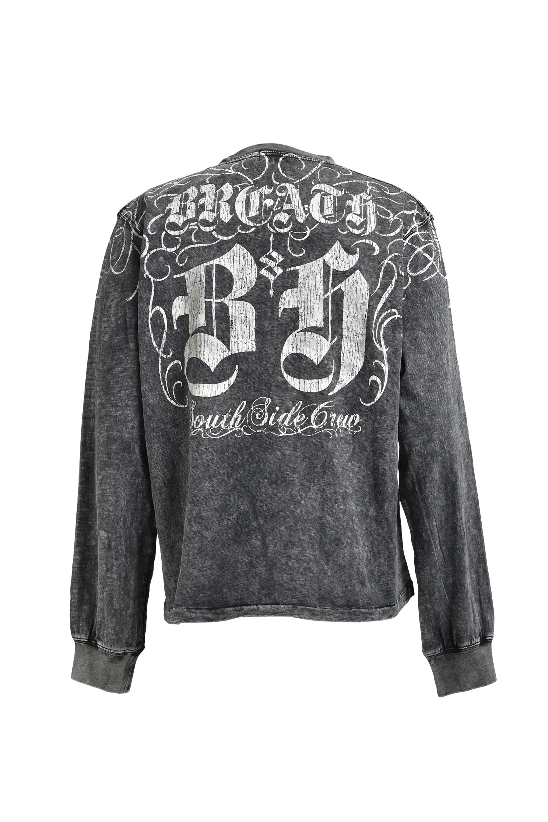 SKULL WASH LS TEE / BLK