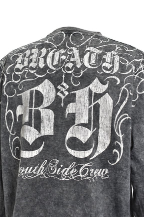 SKULL WASH LS TEE / BLK
