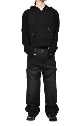 ENDRICK DAMAGED DENIM PANTS / BLK 