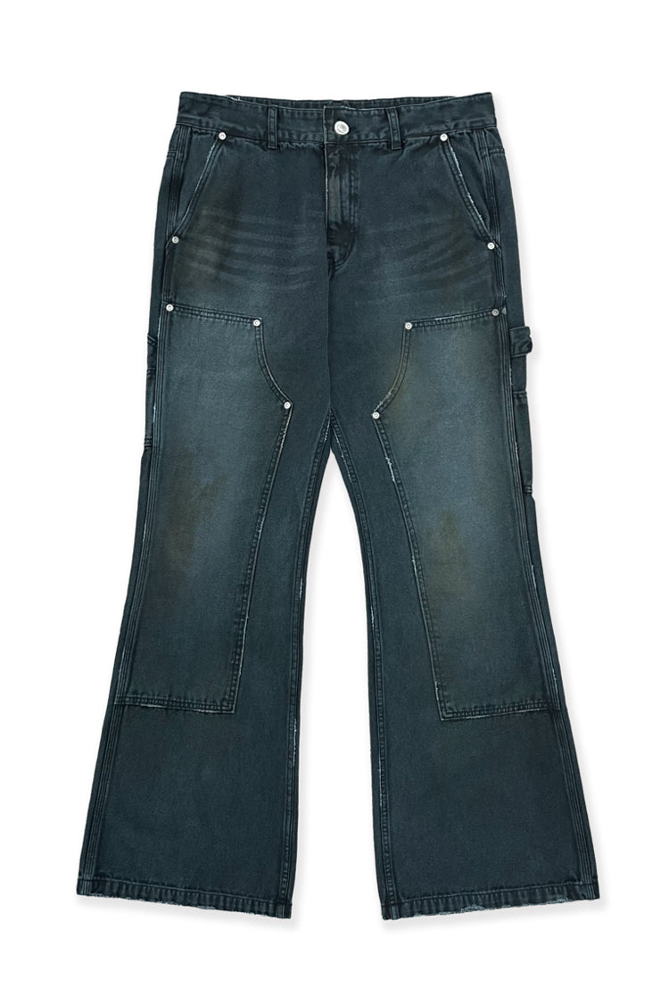 CARPENTER FLARED PANTS / WASHED BLK