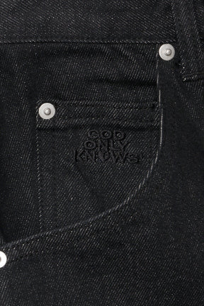 CROPPED WIDE DENIM SHORTS (EXCLUSIVE) / BLK
