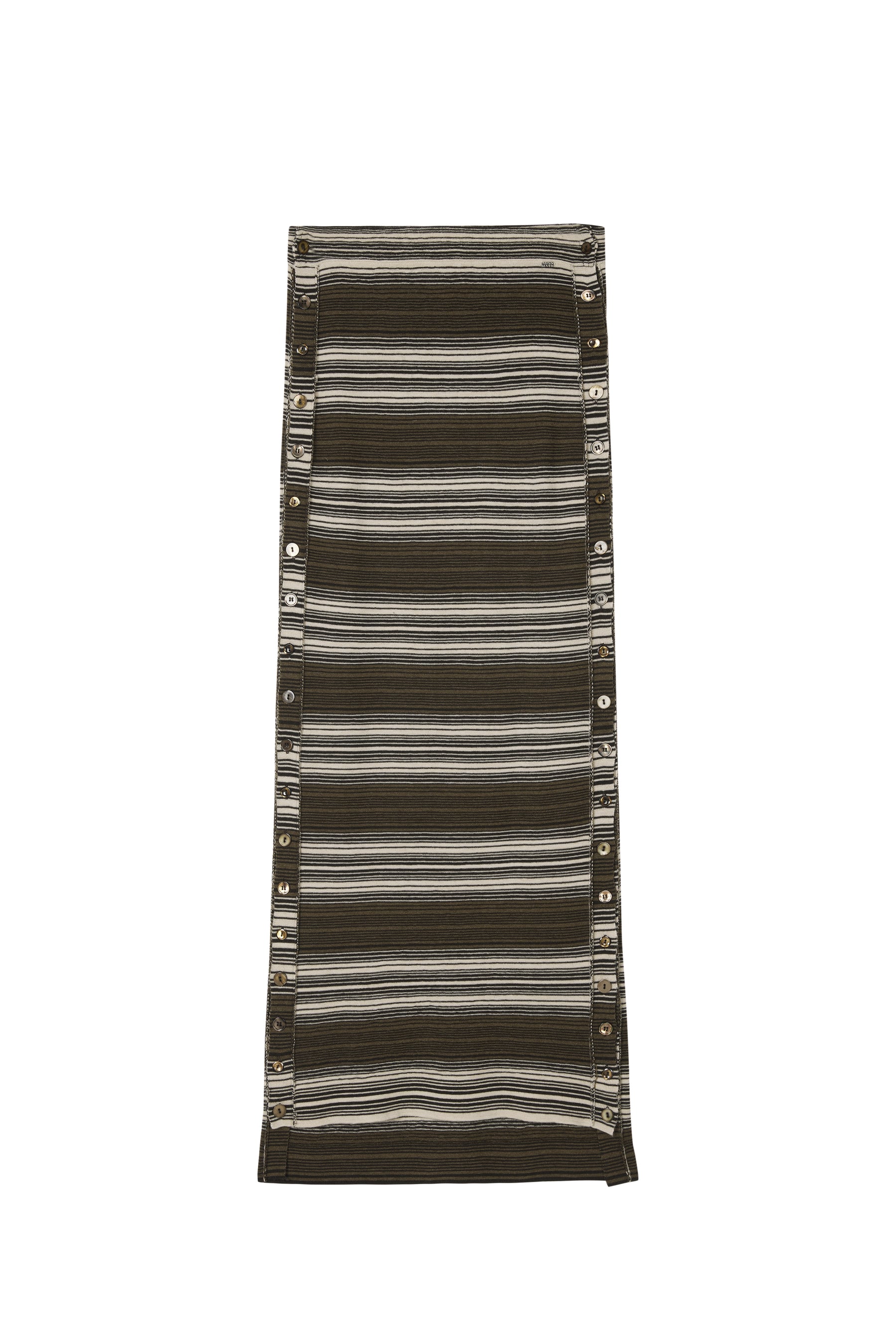 STRIPED KNIT MAXI SKIRT / DARK BRW BEI