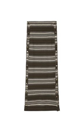 STRIPED KNIT MAXI SKIRT / DARK BRW BEI