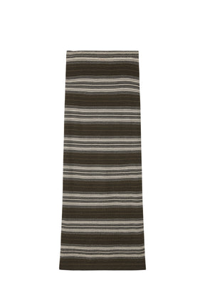 STRIPED KNIT MAXI SKIRT / DARK BRW BEI