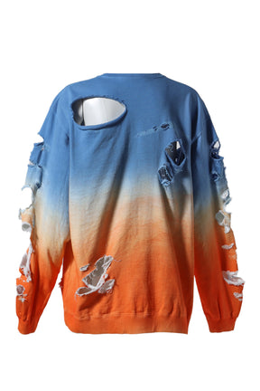 DISTRESSED CREWNECK / SKY