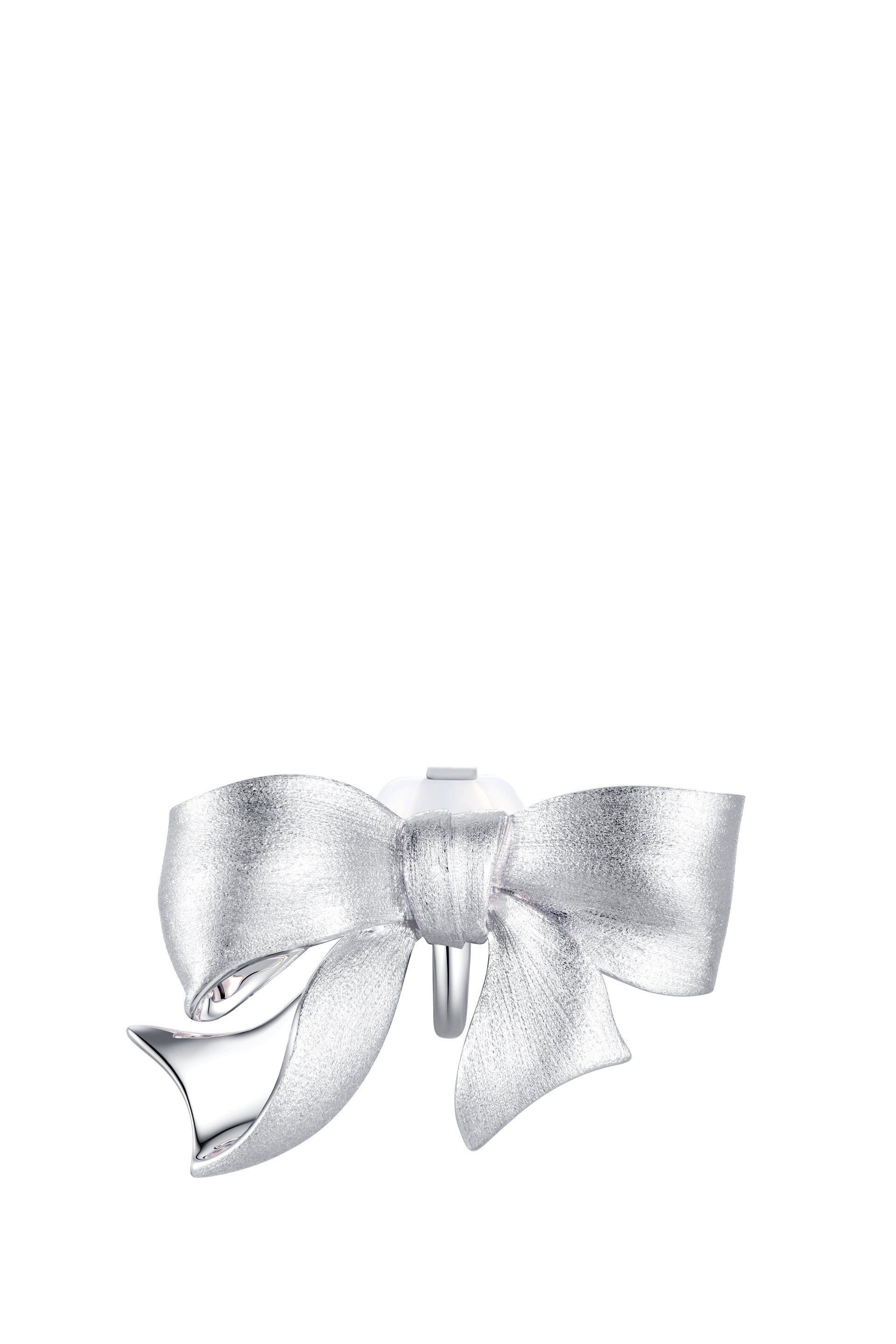 GIFT BOWKNOT VERTICAL EARRING / SIL
