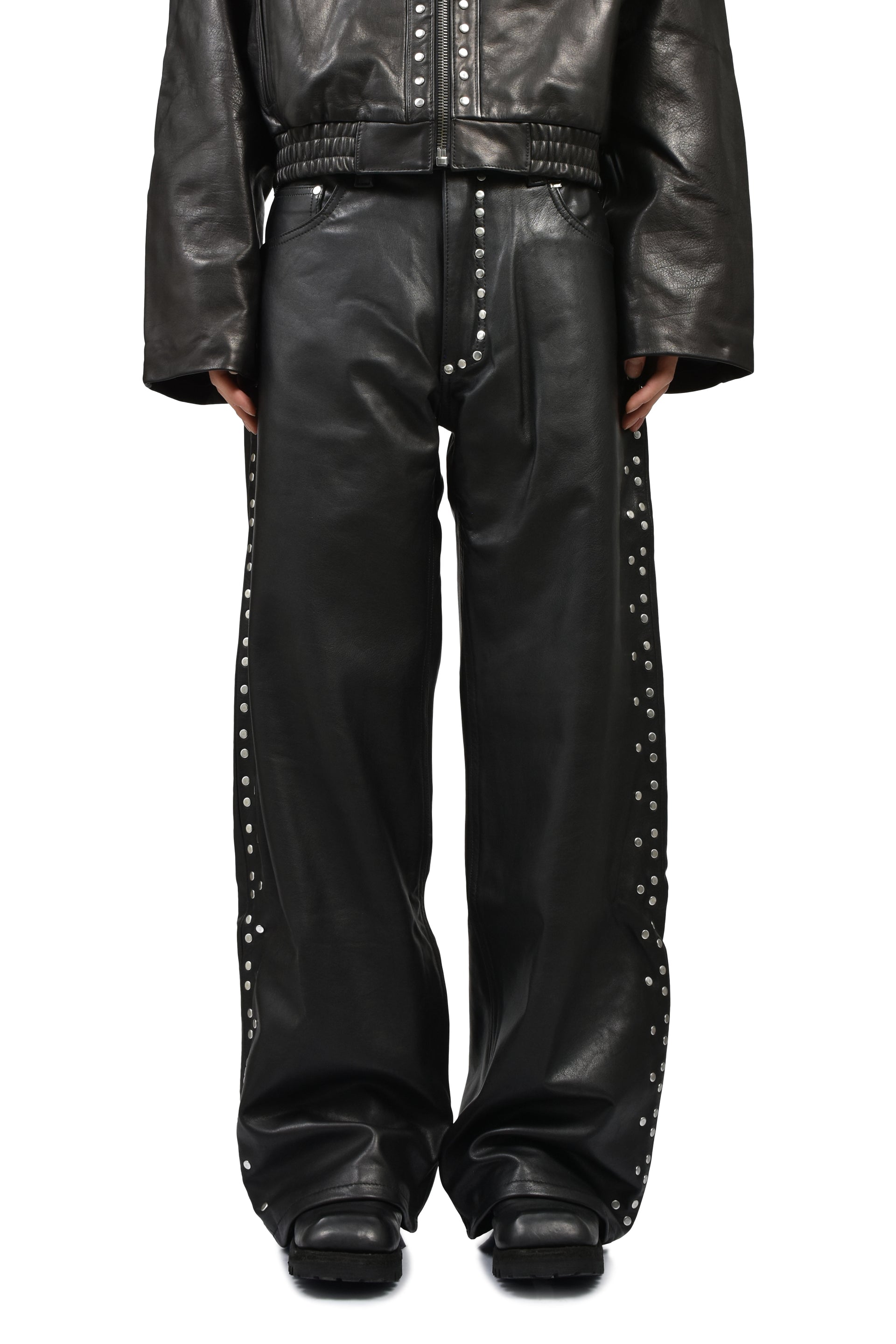 DAVID LEATHER PANTS / BLACK 