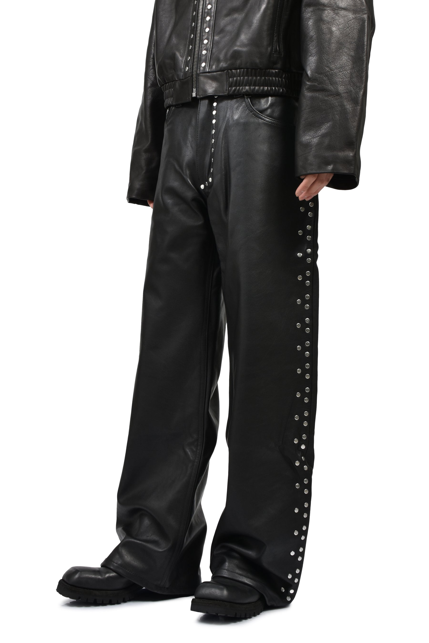 DAVID LEATHER PANTS / BLACK 
