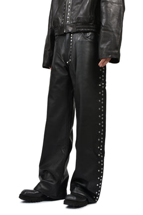 DAVID LEATHER PANTS / BLACK 