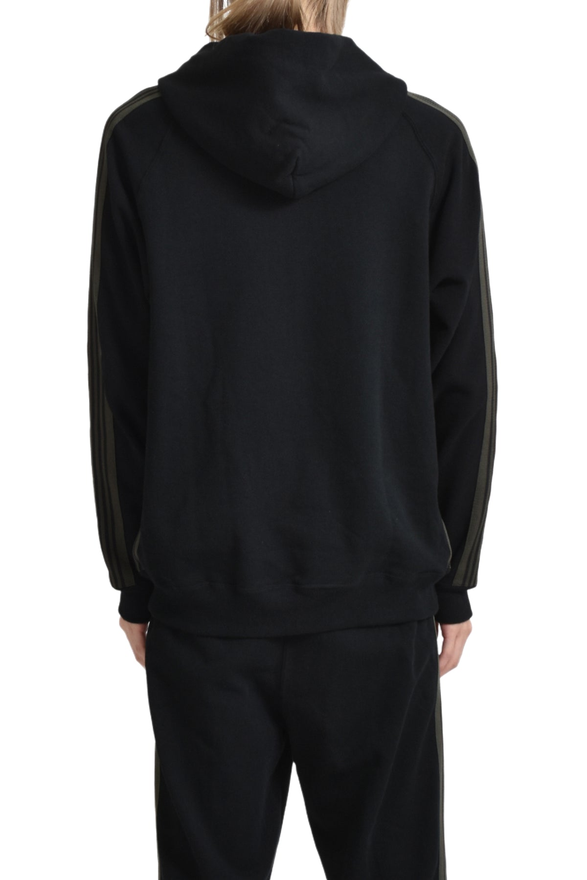 ZIPPED TRACK HOODY - COTTON JERSEY (EXCLUSIVE) / BLK