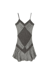 DENIM CAMI DRESS / BLK FOG