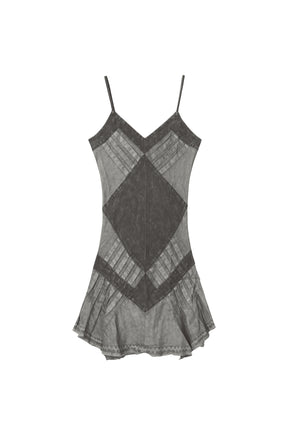 DENIM CAMI DRESS / BLK FOG