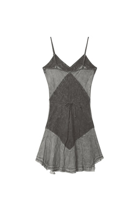 DENIM CAMI DRESS / BLK FOG