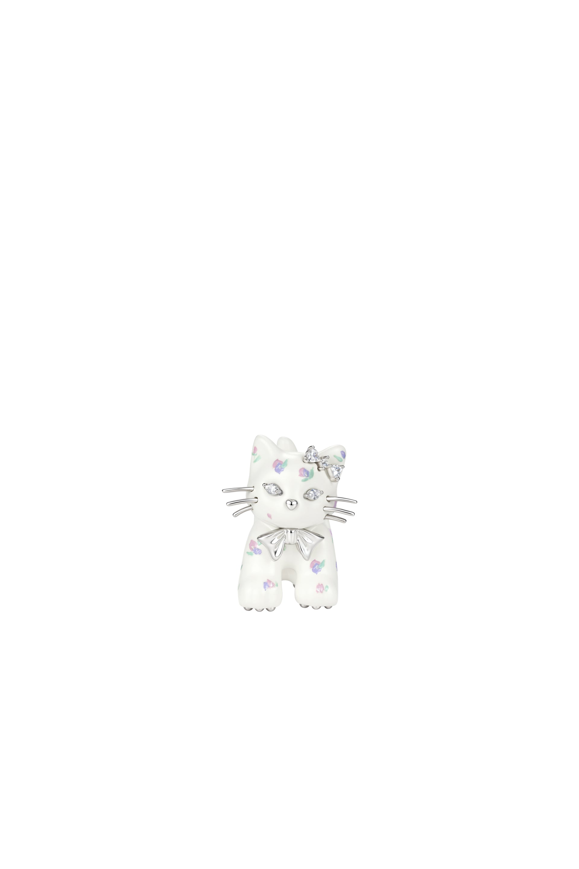 SPLIT KITTEN EARRING / WHT