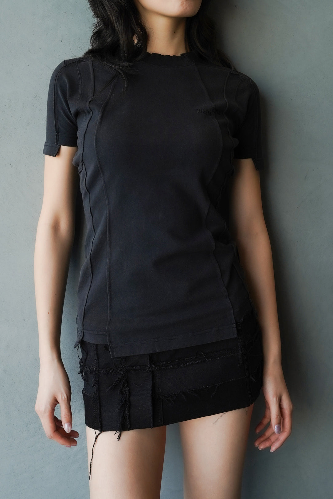 CUT-UP BABY T-SHIRT / BLK