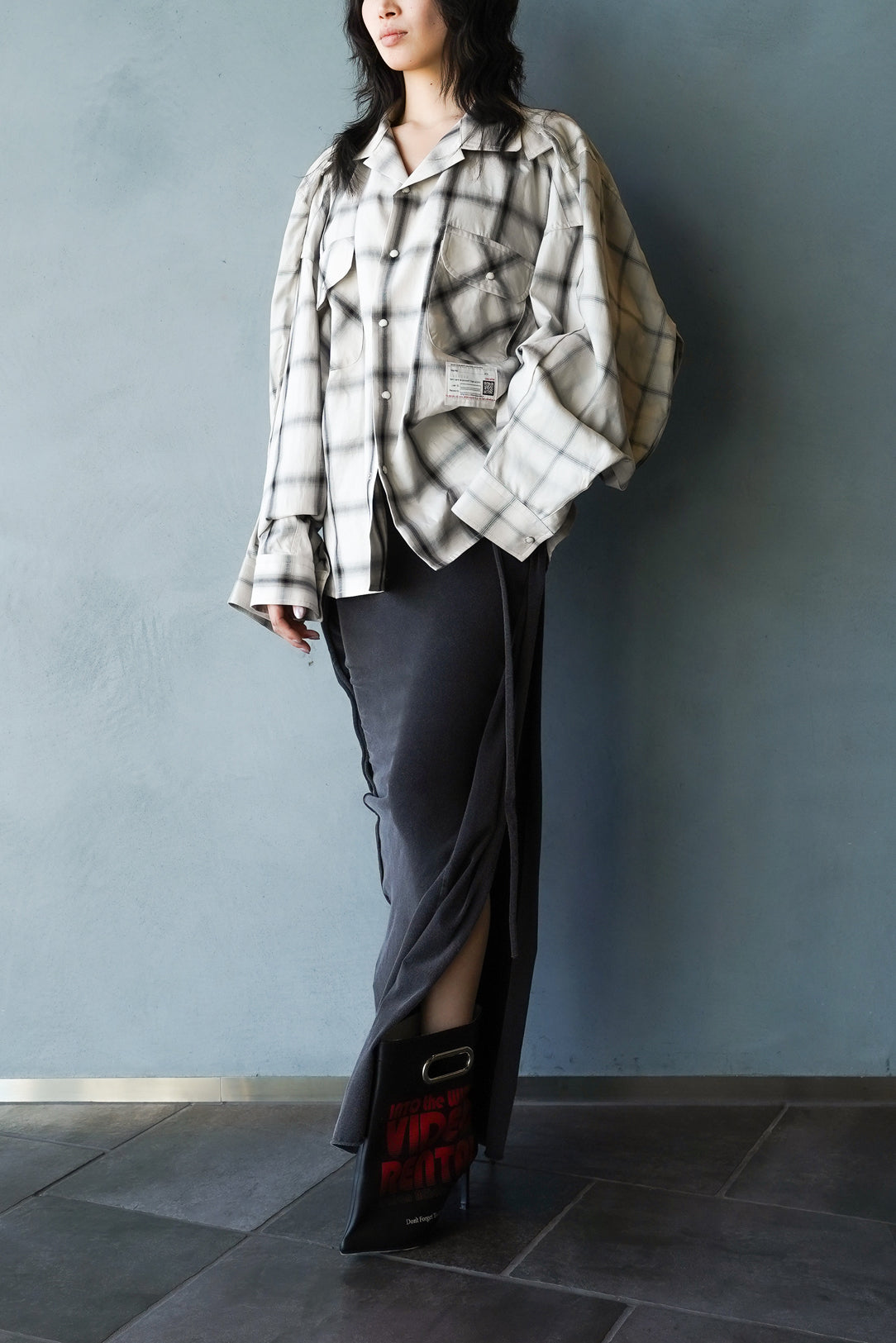 W SLEEVE CHECK SHIRTS / BEI