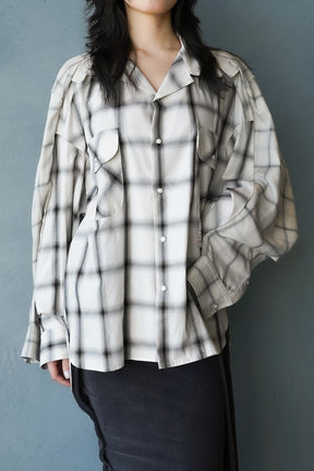 W SLEEVE CHECK SHIRTS / BEI