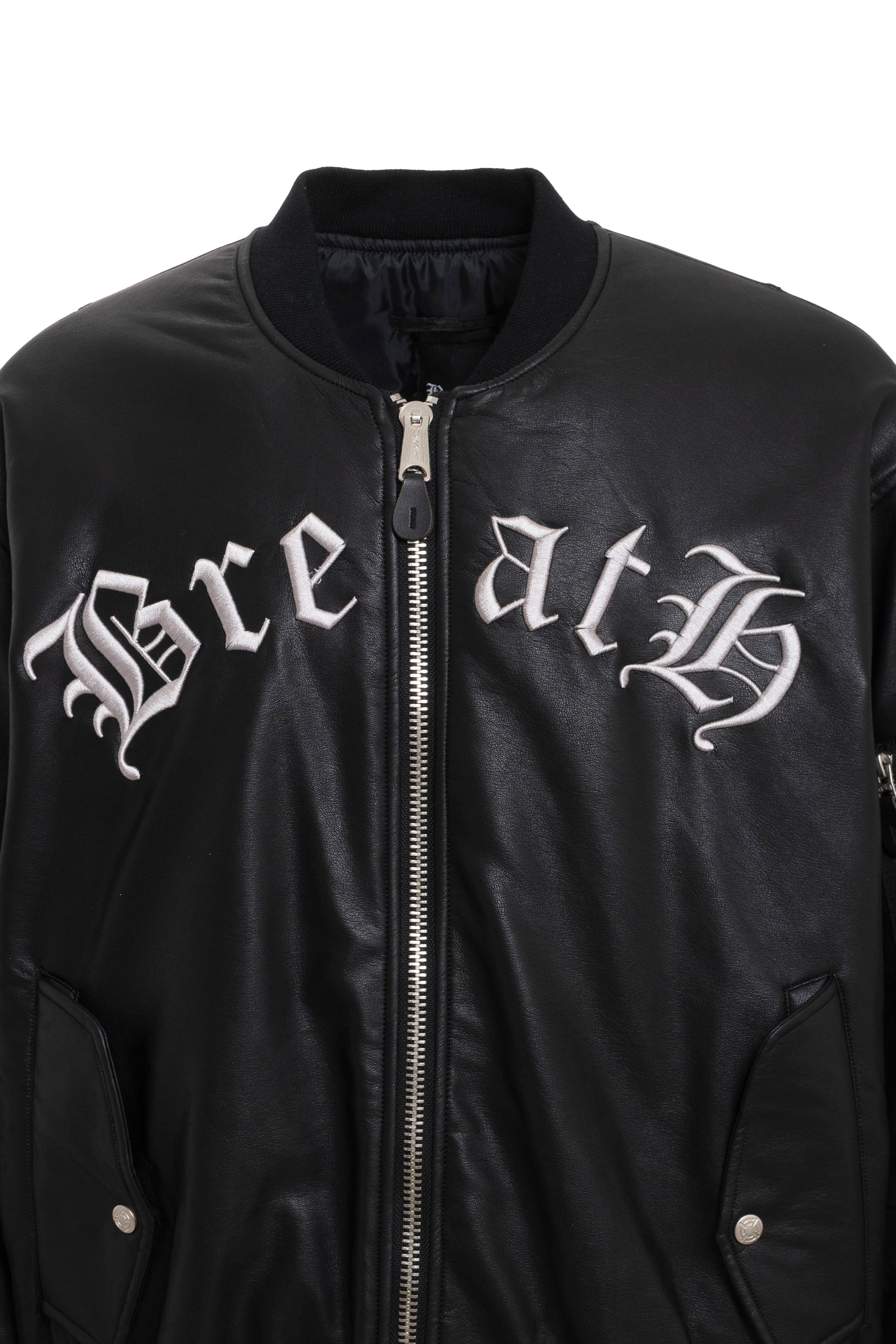 BREATH × F.M.C.D SYNTHETIC LEATHER BOMBER JACKET / BLK
