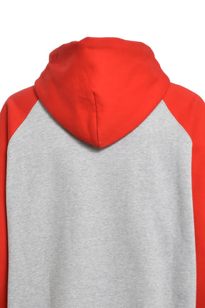BREATH TWO TONE EMBROIDERY HOODIE / RED H.GRY