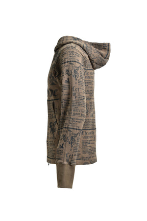 SKULL WASH WAFFLE ZIP UP HOODE / BRW