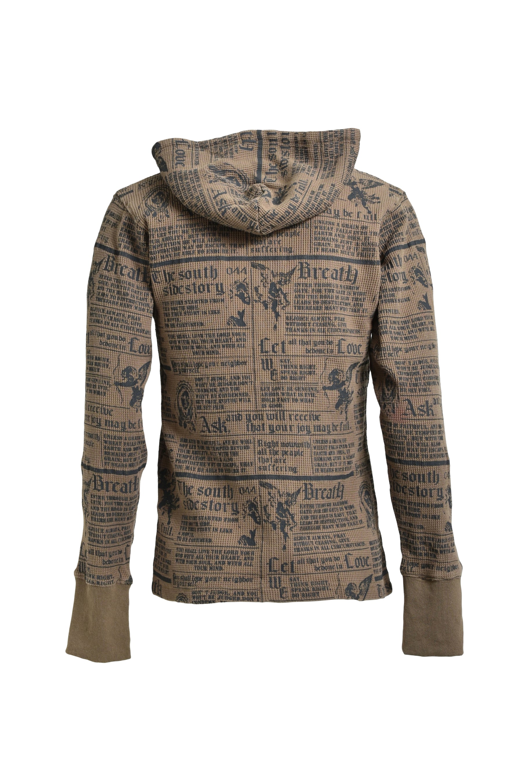 SKULL WASH WAFFLE ZIP UP HOODE / BRW