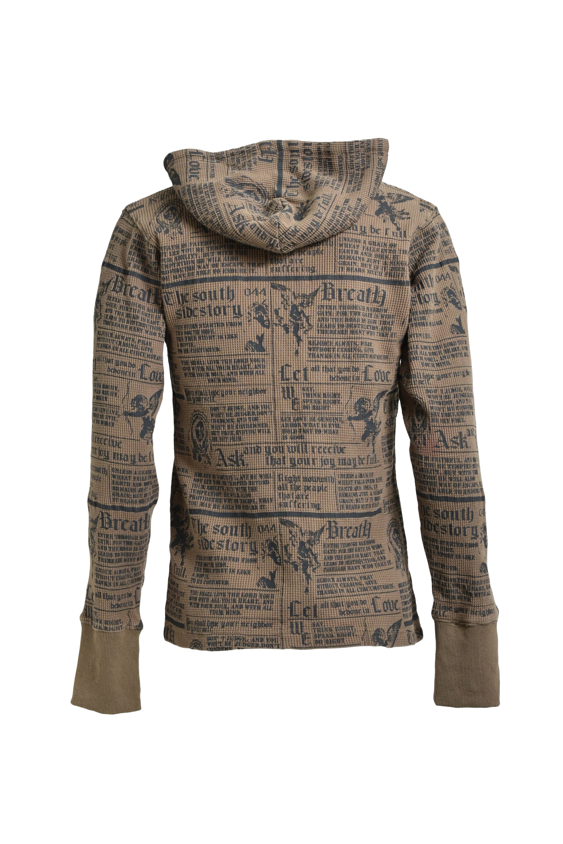 SKULL WASH WAFFLE ZIP UP HOODE / BRW