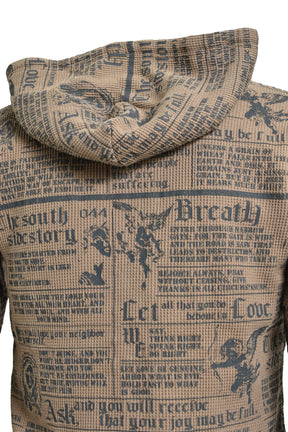 SKULL WASH WAFFLE ZIP UP HOODE / BRW