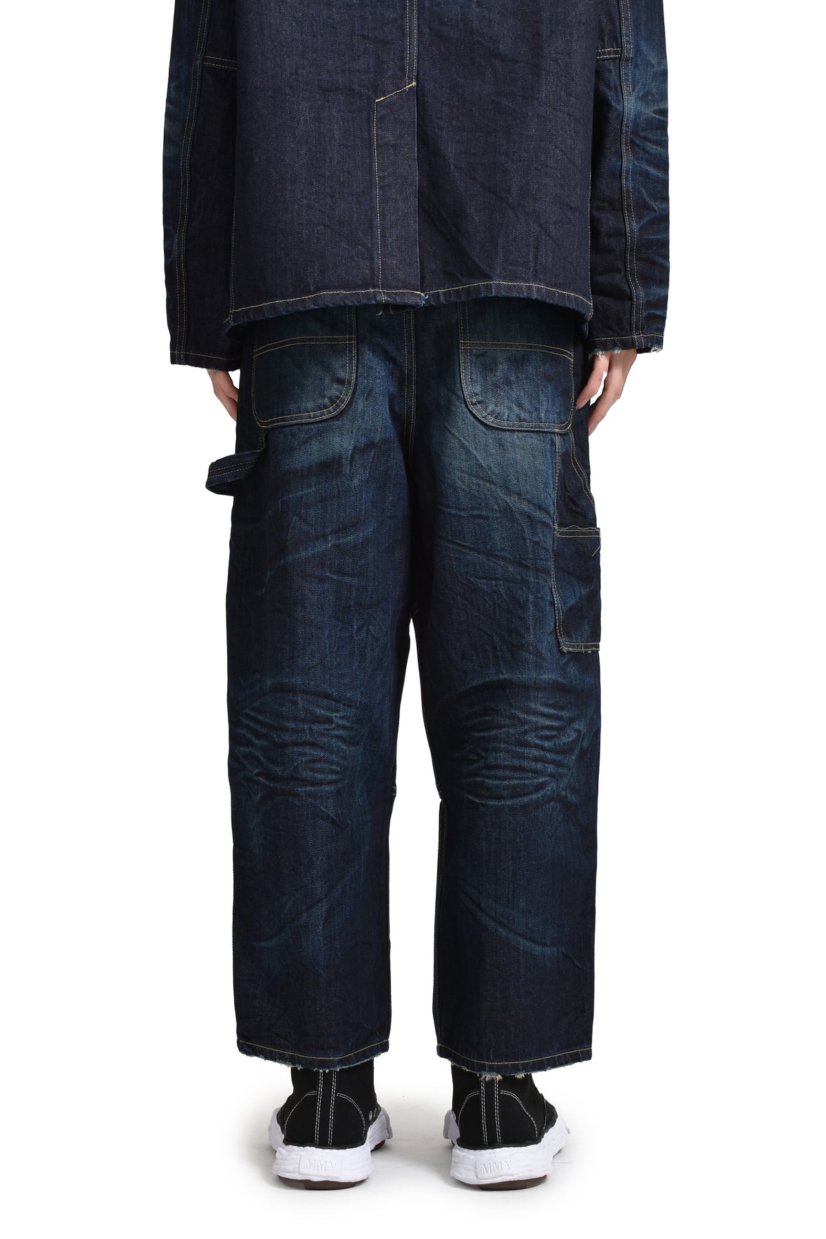 DOUBLE KNEE DENIM PANTS / BLU