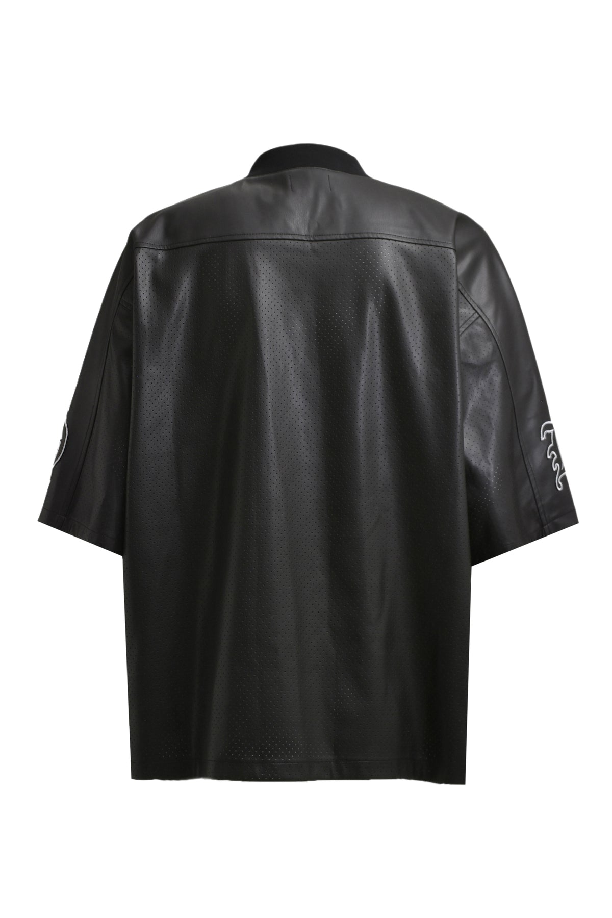 FAUX LEATHER GAME SHIRT / BLK
