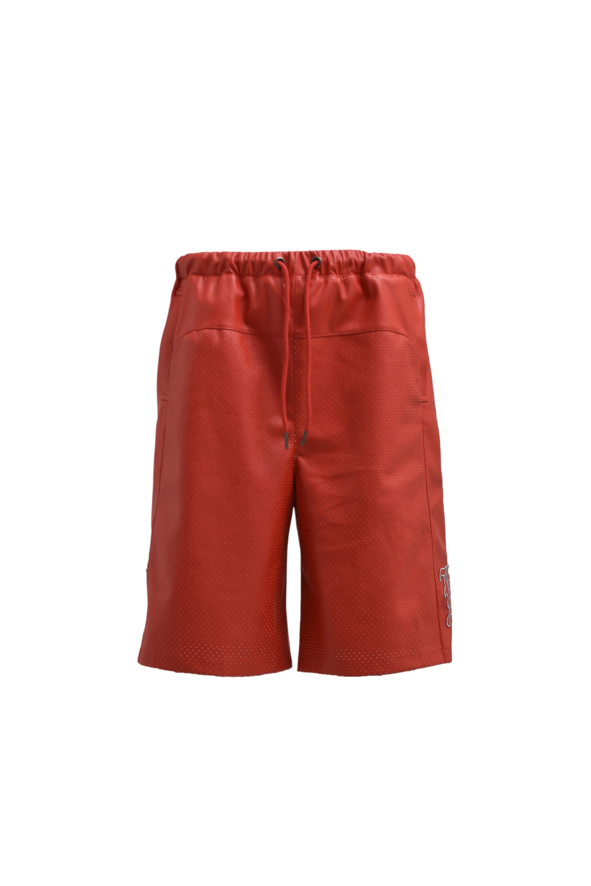 BREATH FAUX LEATHER SHORTS / RED