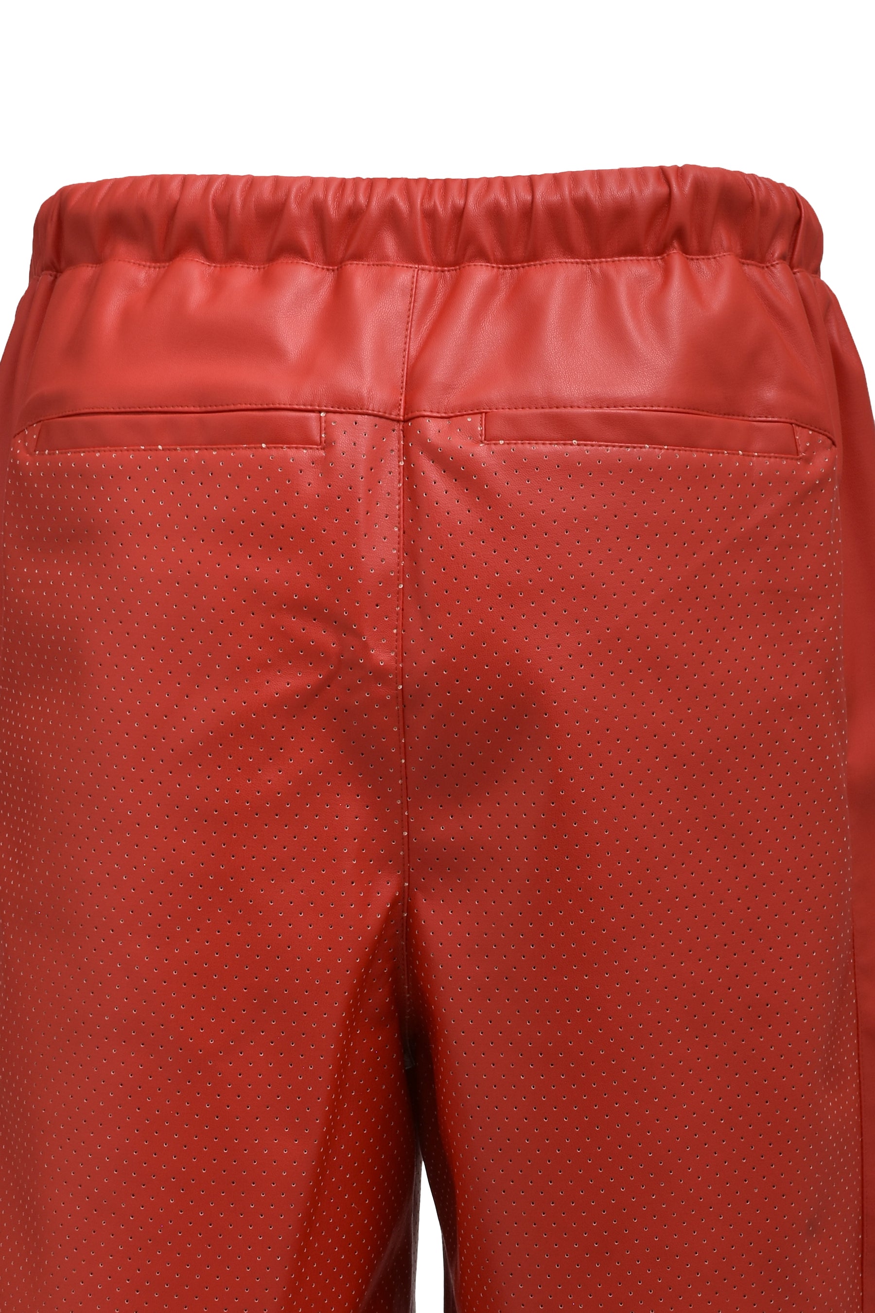FAUX LEATHER SHORTS / RED